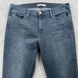 Levis Jeans Womens 33 Blue Dark Wash Slimming Skinny Denim 5 Pocket Zip 34x30